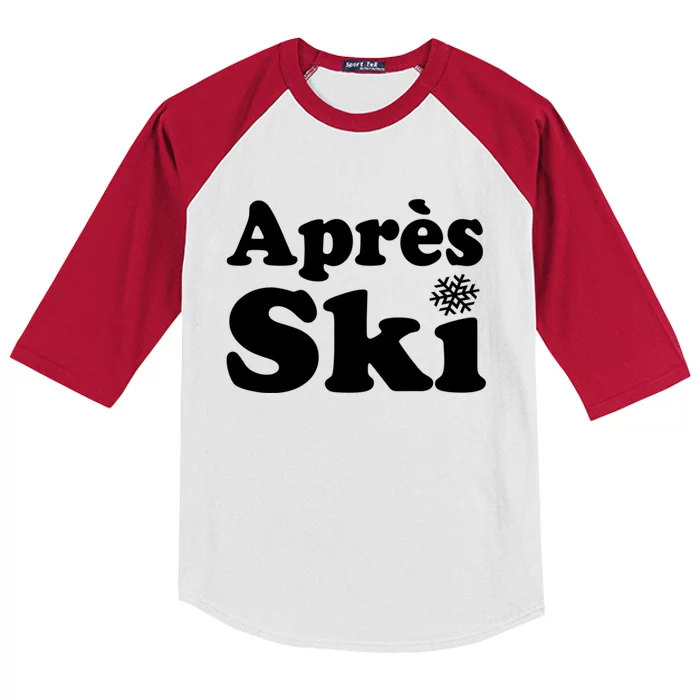 Apres Ski Retro Style Snowflake Gift Kids Colorblock Raglan Jersey