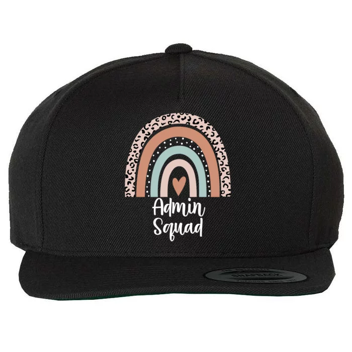 Admin Squad Rainbow Leopard Administrative Team Office Meaningful Gift Wool Snapback Cap