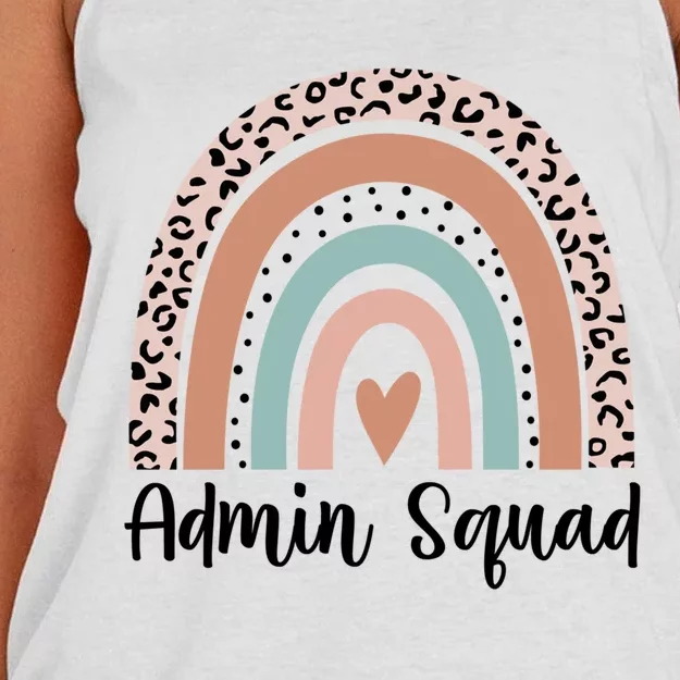 Admin Squad Rainbow Matching Admin Team Assistants Staff Gift Women's Knotted Racerback Tank