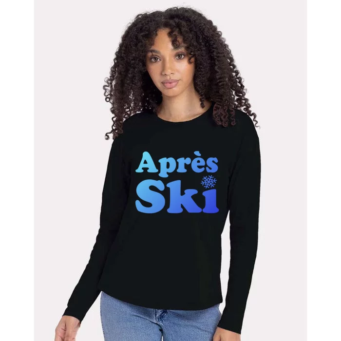 Apres Ski Retro Style Snowflake Gift Womens Cotton Relaxed Long Sleeve T-Shirt