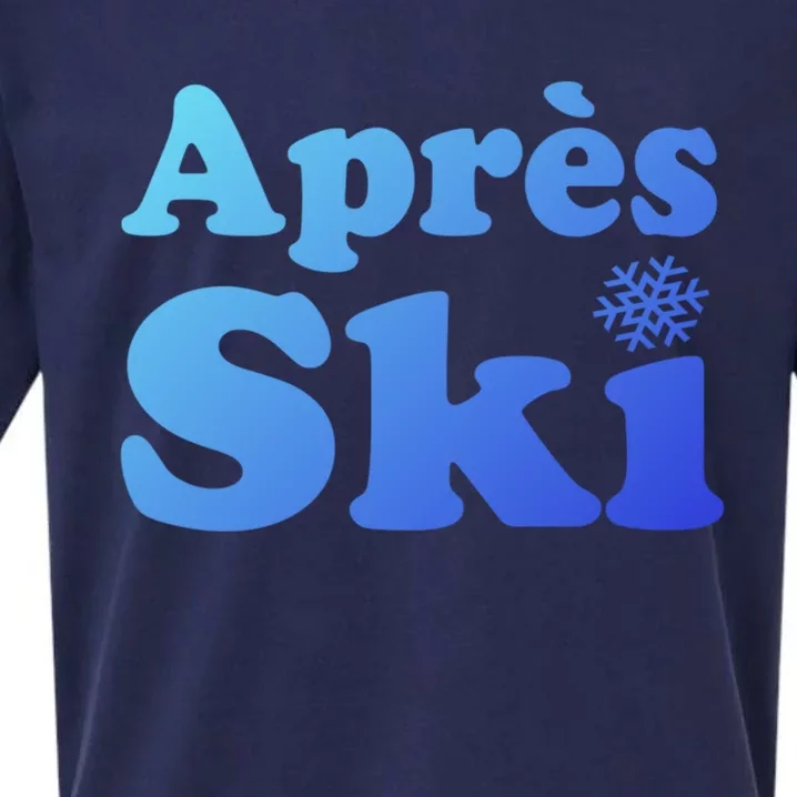 Apres Ski Retro Style Snowflake Gift Sueded Cloud Jersey T-Shirt