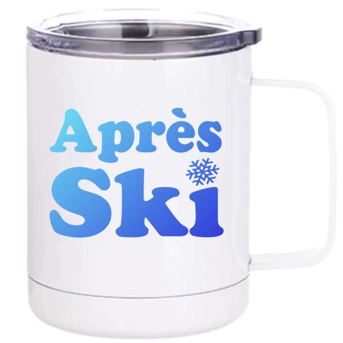 Apres Ski Retro Style Snowflake Gift Front & Back 12oz Stainless Steel Tumbler Cup