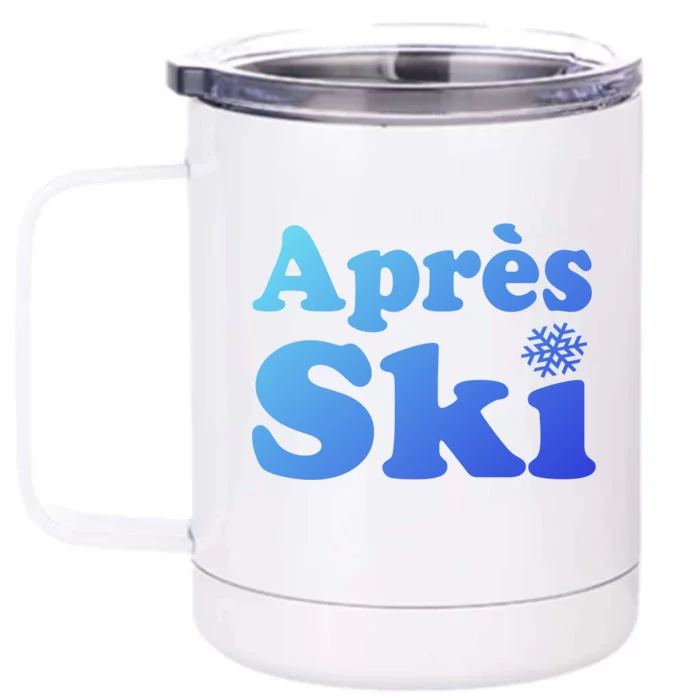 Apres Ski Retro Style Snowflake Gift Front & Back 12oz Stainless Steel Tumbler Cup