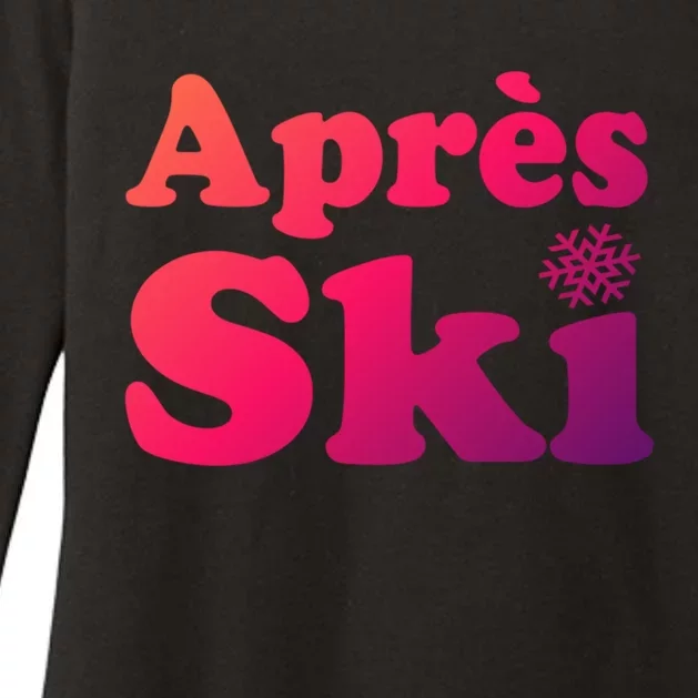 Apres Ski Retro Style Snowflake Gift Womens CVC Long Sleeve Shirt