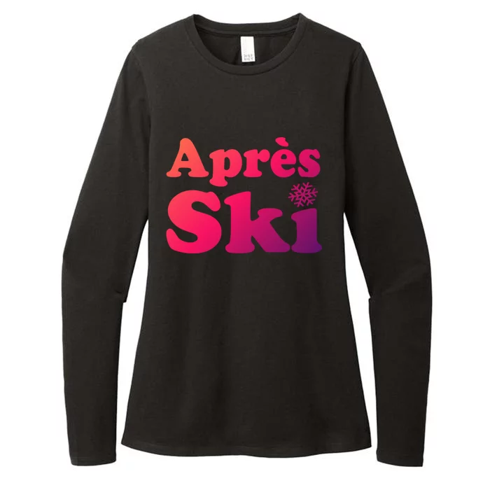 Apres Ski Retro Style Snowflake Gift Womens CVC Long Sleeve Shirt