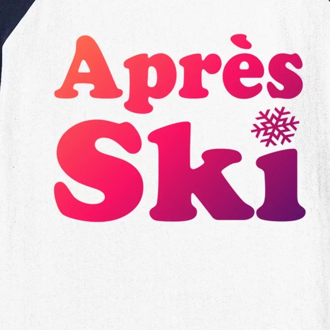 Apres Ski Retro Style Snowflake Gift Baseball Sleeve Shirt