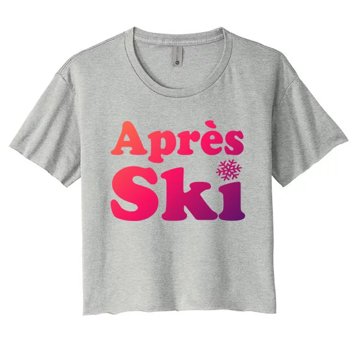 Apres Ski Retro Style Snowflake Gift Women's Crop Top Tee