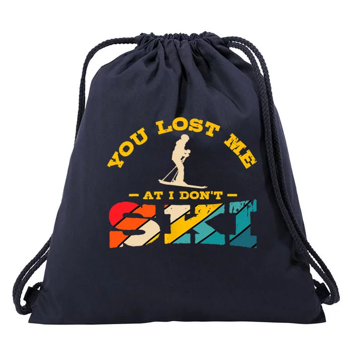 Alpine Ski Retro Vintage Slope Downhill Skiing Skier Sport Drawstring Bag