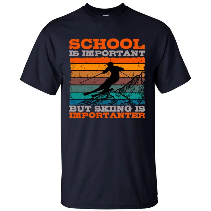 Alpine Ski Retro Vintage School Slope Downhill Skiing Skier Tall T-Shirt