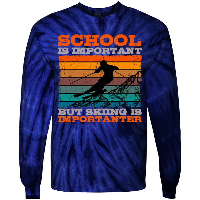 Alpine Ski Retro Vintage School Slope Downhill Skiing Skier Tie-Dye Long Sleeve Shirt