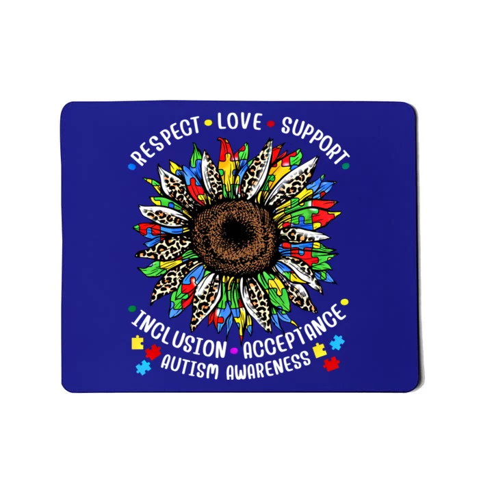 Autism Sunflower Respect Love Support Autism Awareness Gift Mousepad