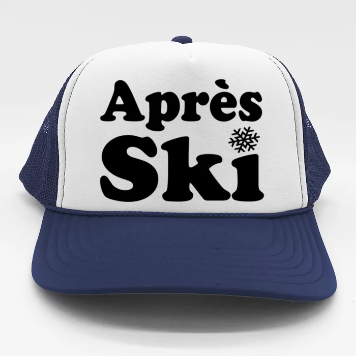 Apres Ski Retro Style Snowflake Funny Gift Trucker Hat