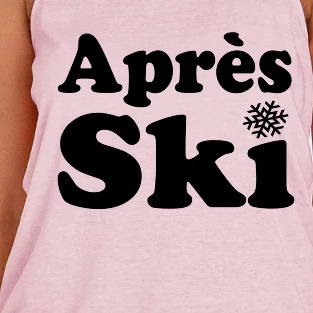 Apres Ski Retro Style Snowflake Funny Gift Women's Knotted Racerback Tank