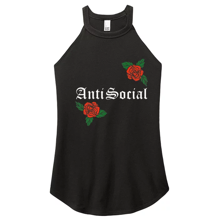 Anti Social Rose Pocket Women’s Perfect Tri Rocker Tank