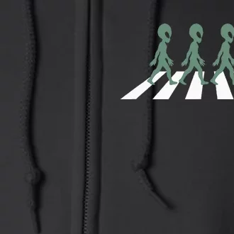 Alien Silhouette Road I Aliens Ufo Area 51 Roswell Full Zip Hoodie