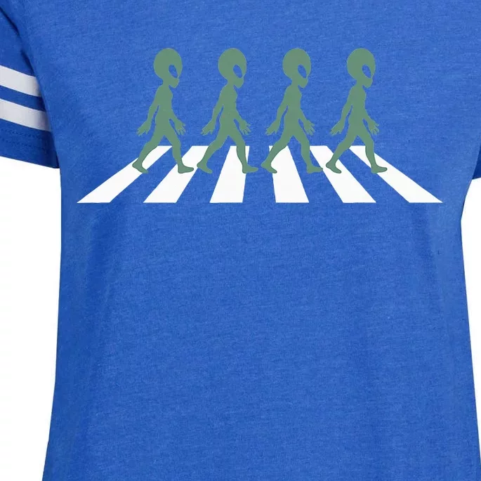 Alien Silhouette Road I Aliens Ufo Area 51 Roswell Enza Ladies Jersey Football T-Shirt