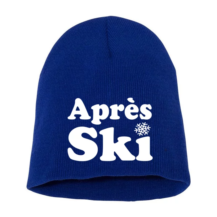 Apres Ski Retro Style Snowflake Cute Gift Short Acrylic Beanie