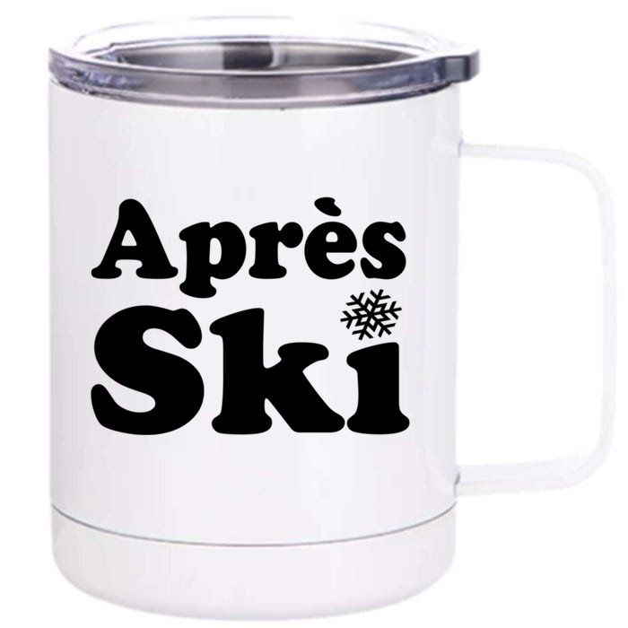 Apres Ski Retro Style Snowflake Cute Gift Front & Back 12oz Stainless Steel Tumbler Cup