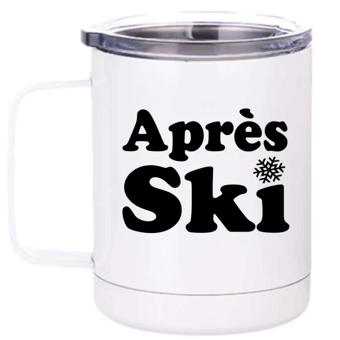 Apres Ski Retro Style Snowflake Cute Gift Front & Back 12oz Stainless Steel Tumbler Cup