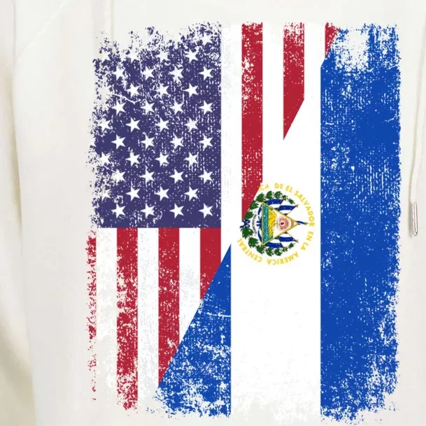 American Salvadorian Roots Half Usa El Salvador Flags Cute Gift Womens Funnel Neck Pullover Hood