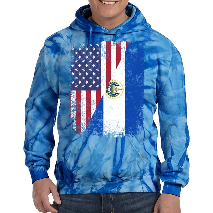 American Salvadorian Roots Half Usa El Salvador Flags Cute Gift Tie Dye Hoodie