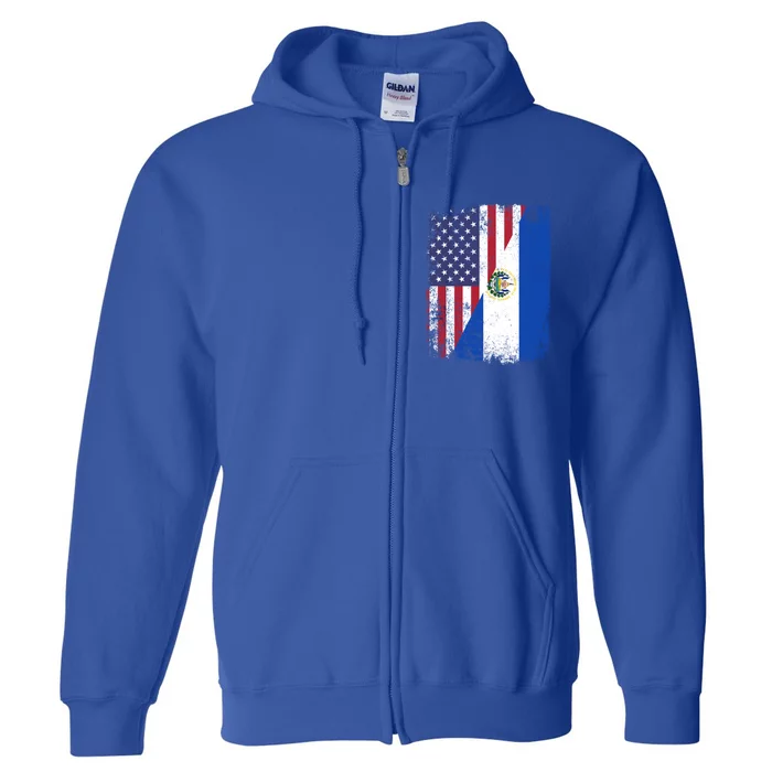 American Salvadorian Roots Half Usa El Salvador Flags Cute Gift Full Zip Hoodie