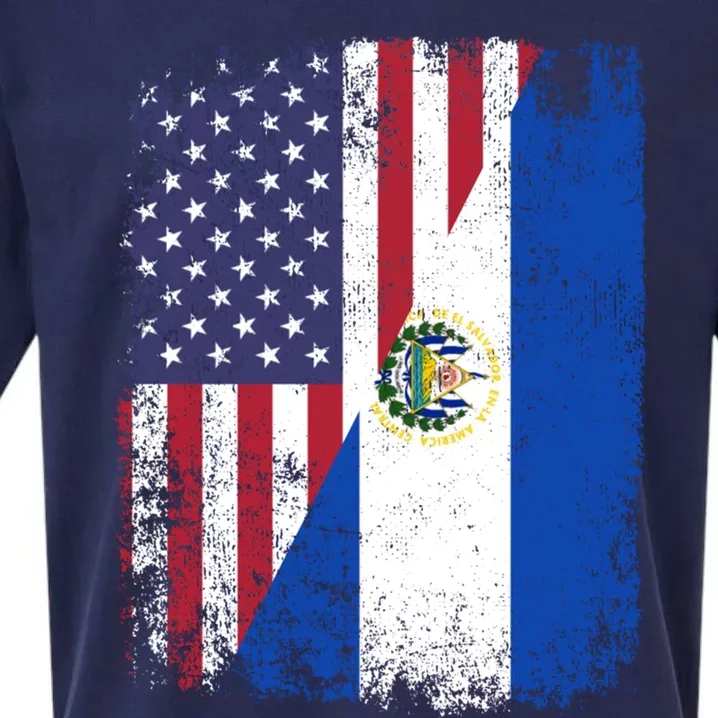 American Salvadorian Roots Half Usa El Salvador Flags Cute Gift Sueded Cloud Jersey T-Shirt