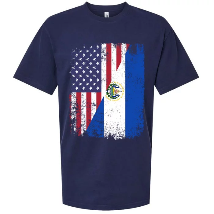 American Salvadorian Roots Half Usa El Salvador Flags Cute Gift Sueded Cloud Jersey T-Shirt