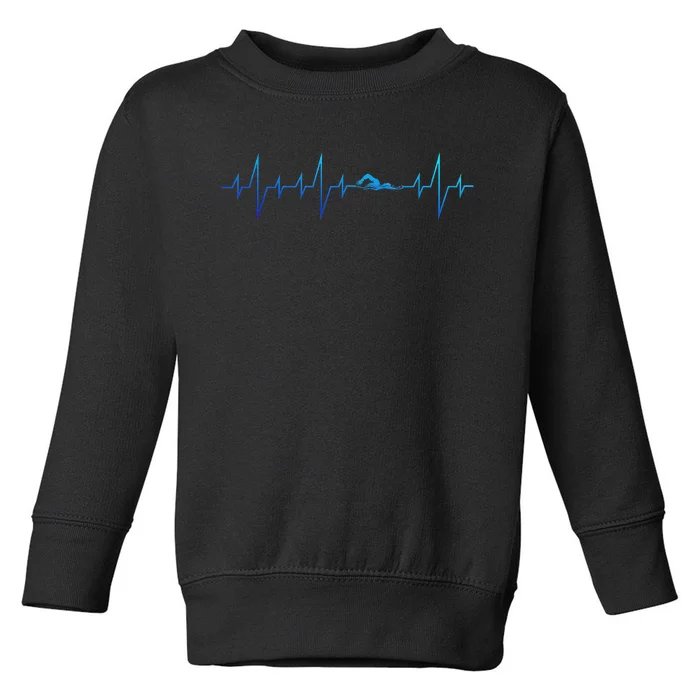 Aquatic Sport Swimmer Heartbeat Swim Practice Swimming Toddler Sweatshirt