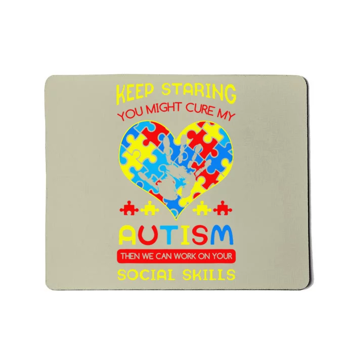 Autism Social Skills Autistic Puzzle Piece Stop Hand Gift Mousepad