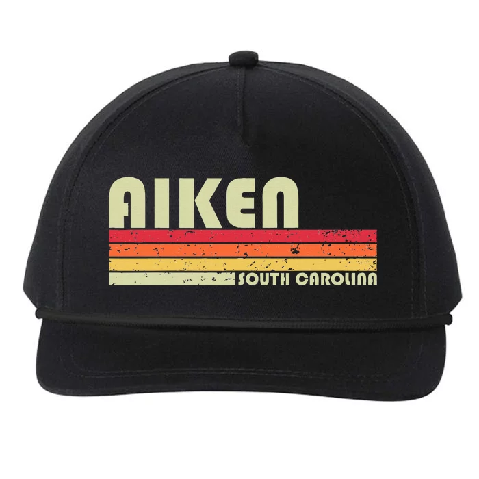 Aiken Sc South Carolina Funny City Home Roots Gift Retro 80s Snapback Five-Panel Rope Hat