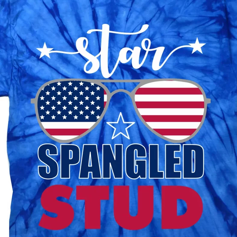 America Star Spangled Stud Graphic Gift Tie-Dye T-Shirt