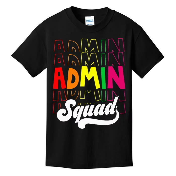 Admin Squad School Assistant Principal Crew Administrator Kids T-Shirt