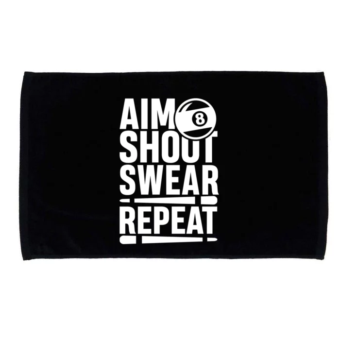 Aim Shoot Swear Repeat 8 Pool Billiard Sport Game Gift Microfiber Hand Towel