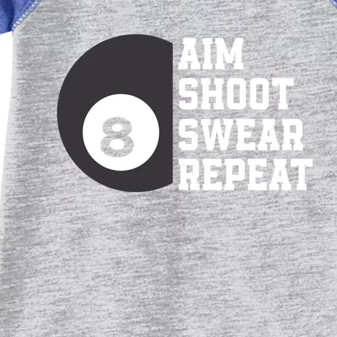 Aim Shoot Swear Repeat Funny Billiard Pool Billiards Snooker Great Gift Infant Baby Jersey Bodysuit