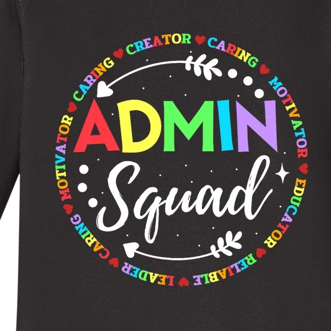 Admin Squad School Assistant Principal Administrator Crew Baby Long Sleeve Bodysuit