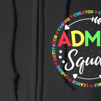 Admin Squad School Assistant Principal Administrator Crew Full Zip Hoodie