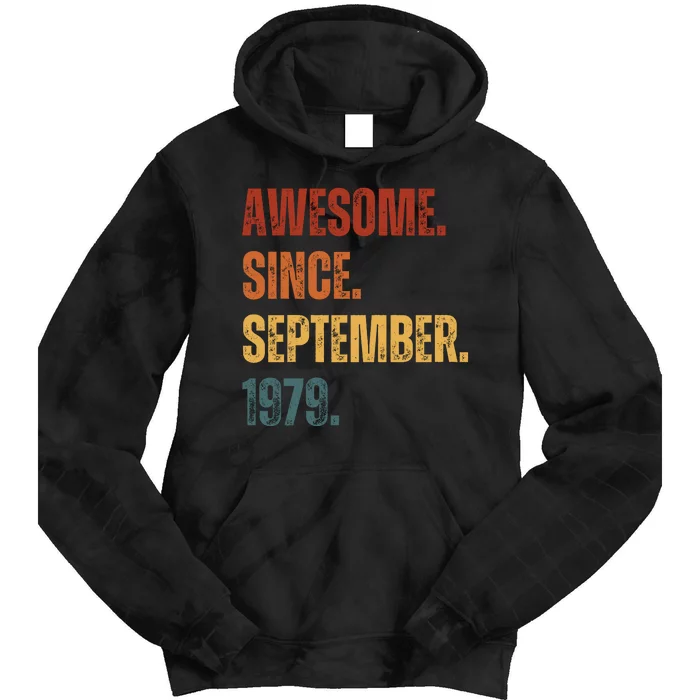 Awesome Since September 1979 44 Years Old Gift 44th Birthday Tie Dye Hoodie