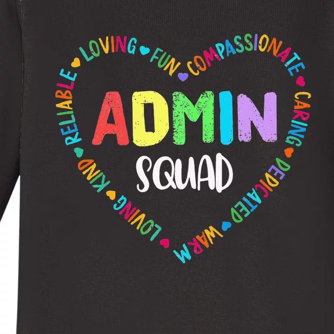 Admin Squad School Assistant Principal Crew Administrator Baby Long Sleeve Bodysuit