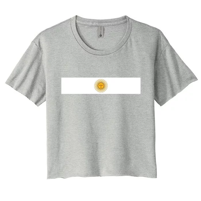 Argentine Simple Stripe Flag Women's Crop Top Tee