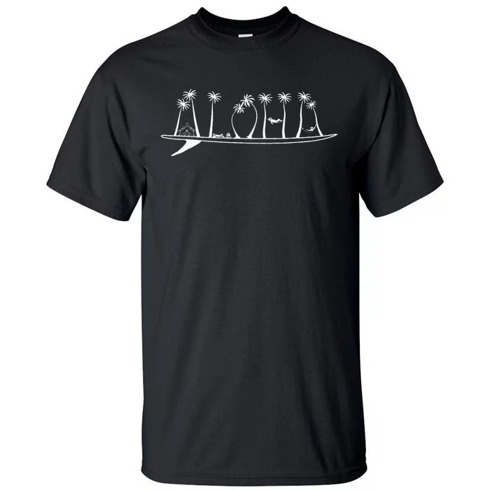 ALOHA Surfboard Surfing Gift Tall T-Shirt