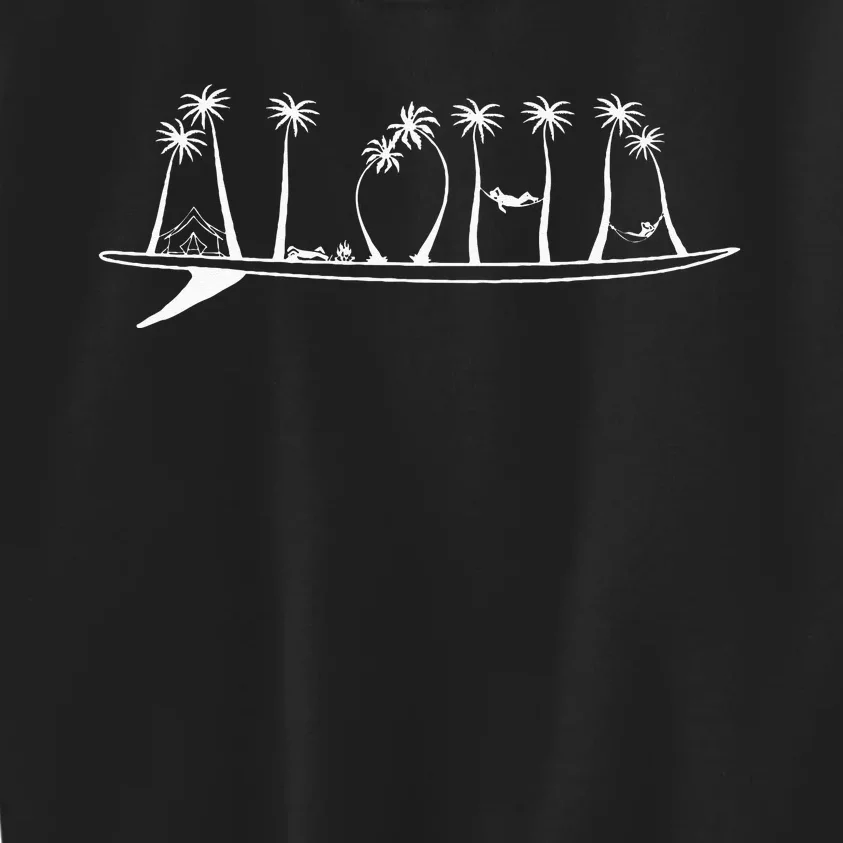 ALOHA Surfboard Surfing Gift Kids Sweatshirt