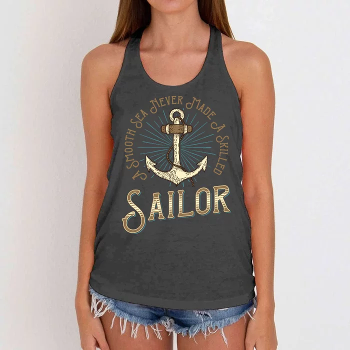 A Smooth Sea Never Made A Skilled Sailor Women's Knotted Racerback Tank