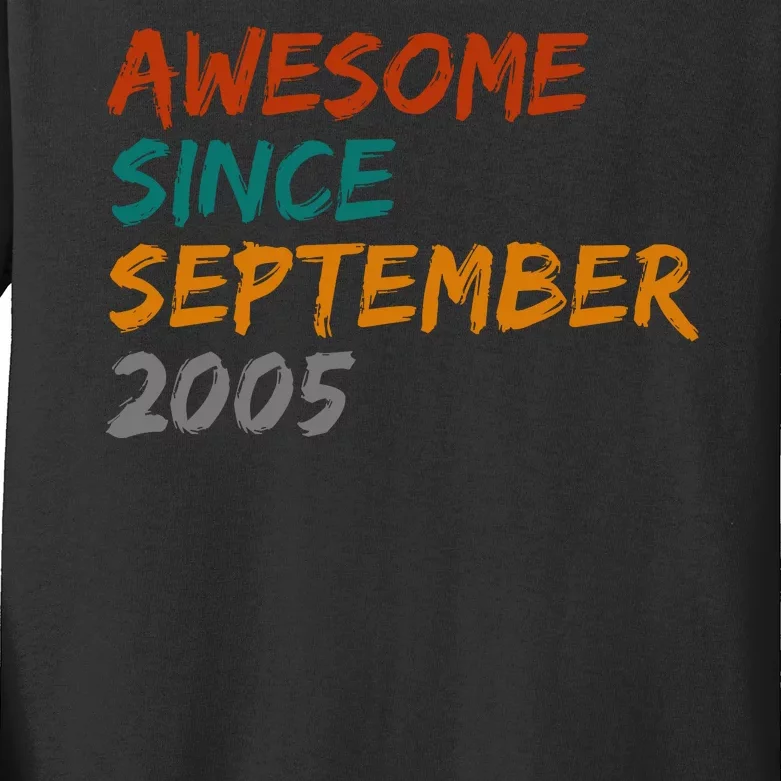 Awesome Since September 2005 Kids Long Sleeve Shirt