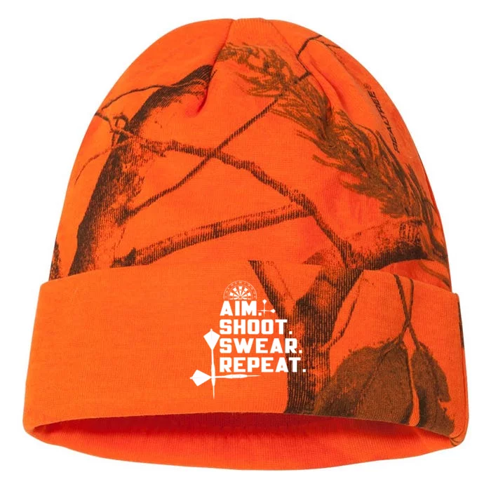 Aim Shoot Swear Repeat Funny Gift Dart Player Gift Kati - 12in Camo Beanie