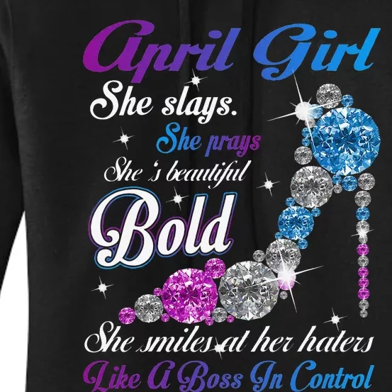 April She Slays She Prays She's Beautiful High Heels Women's Pullover Hoodie