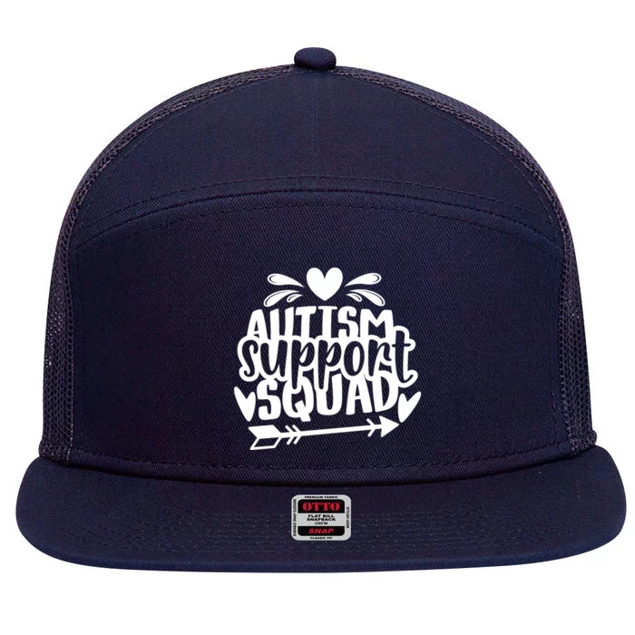 Autism Support Squad | Black / White 7 Panel Mesh Trucker Snapback Hat