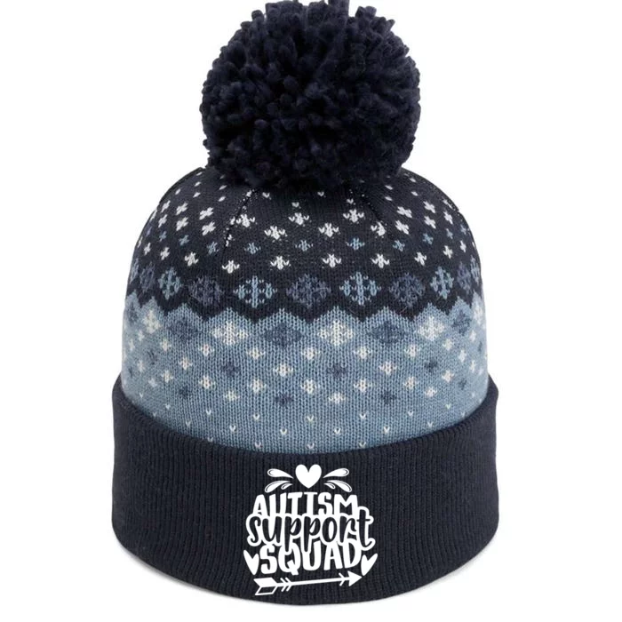 Autism Support Squad | Black / White The Baniff Cuffed Pom Beanie