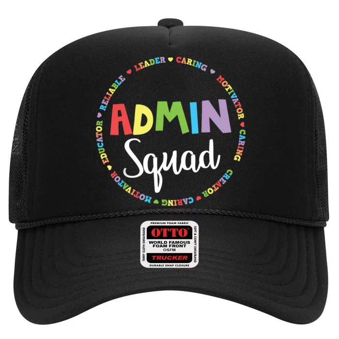 Admin Squad School Assistant Principal Crew Administrator High Crown Mesh Trucker Hat