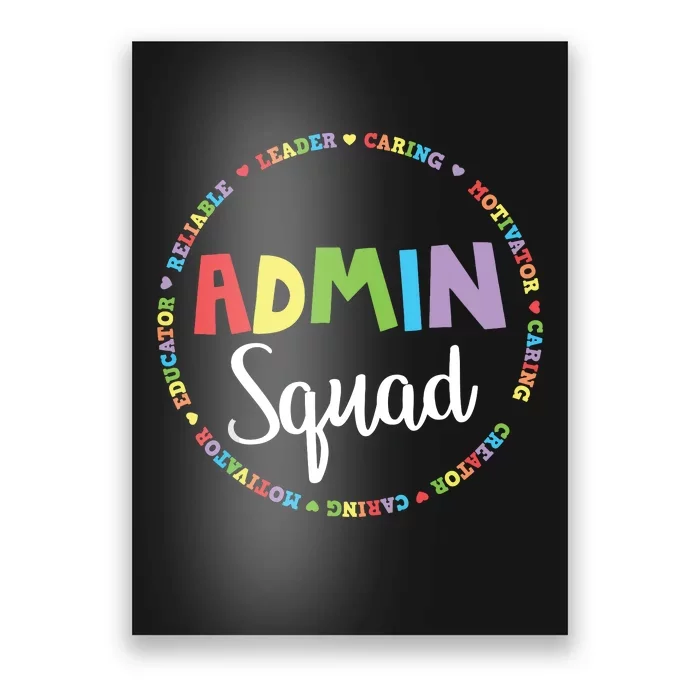 Admin Squad School Assistant Principal Crew Administrator Poster